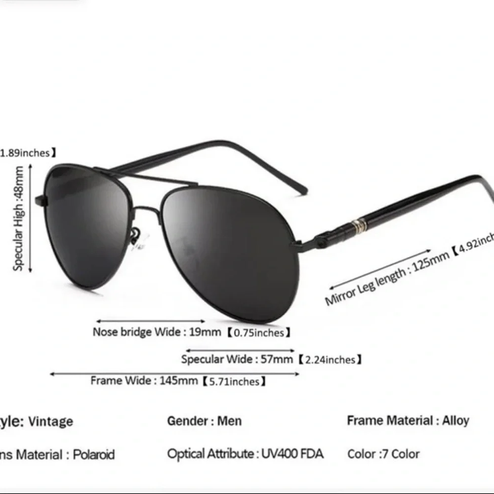 Mens Brown Metal Frame Aviator Sunglasses Polarized Lenses New